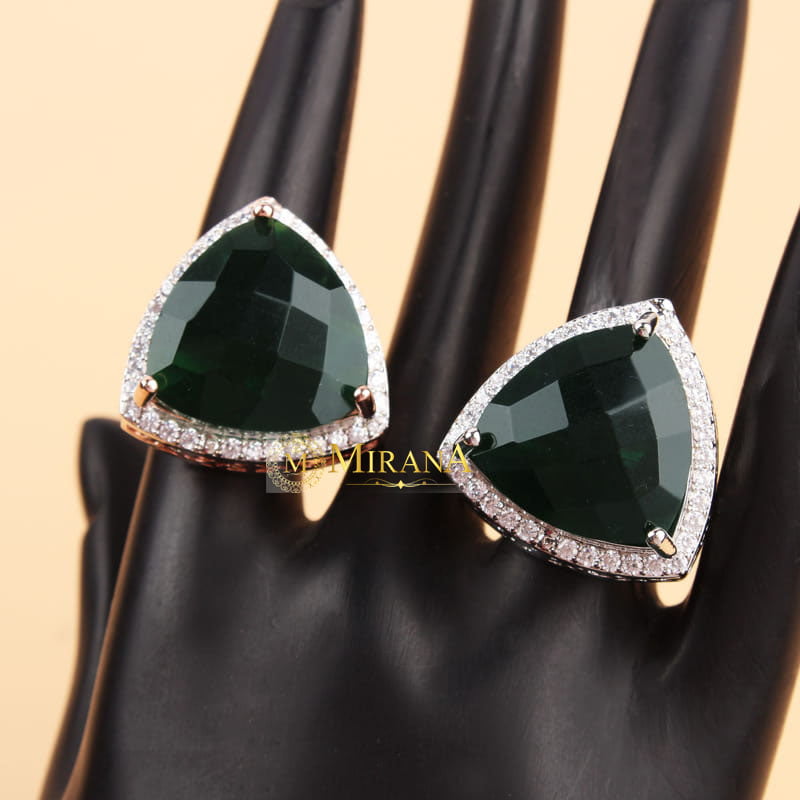 Alora Green Colored Designer Ring