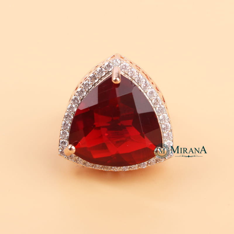 Alora Red Colored Designer Ring