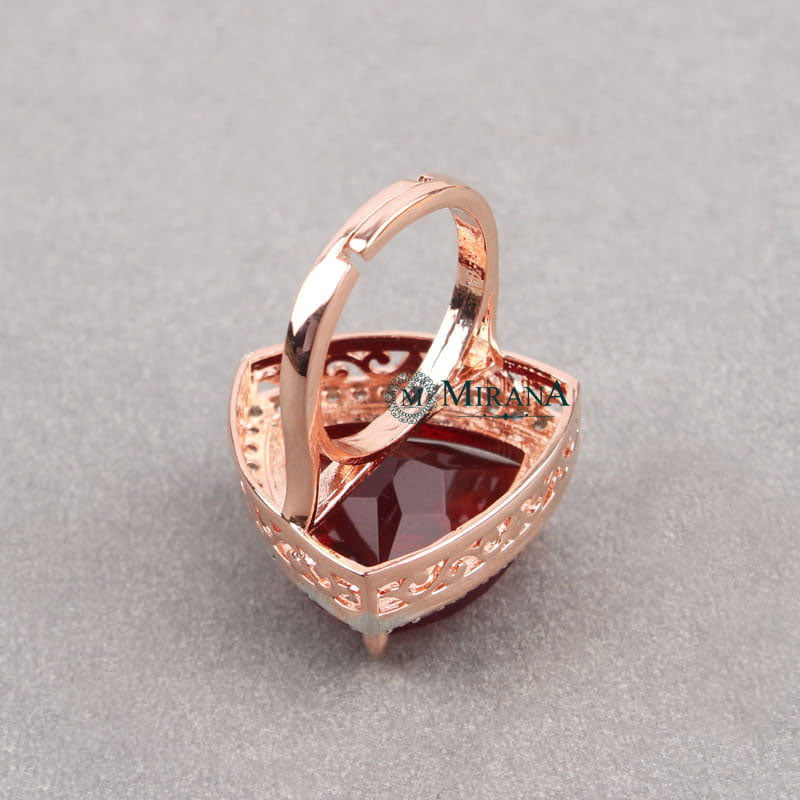 Alora Red Colored Designer Ring