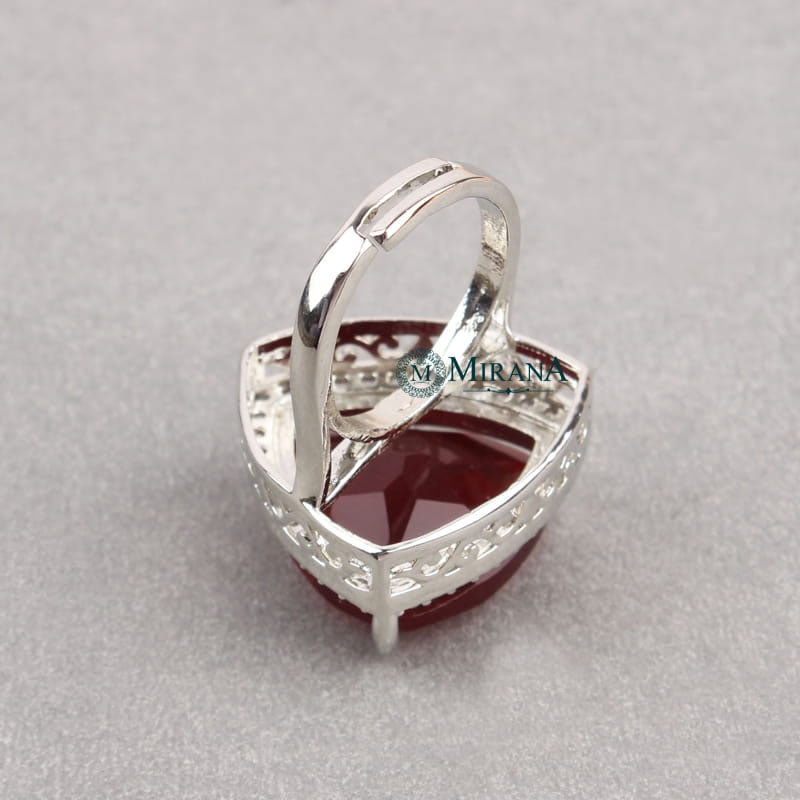 Alora Red Colored Designer Ring