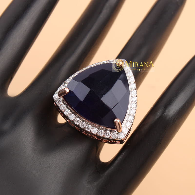 Alora Blue Colored Designer Ring