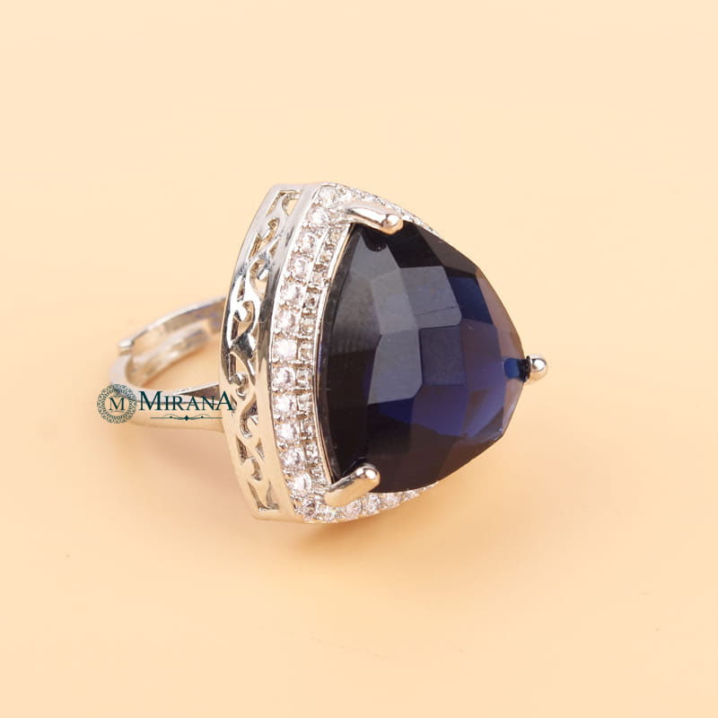 Alora Blue Colored Designer Ring