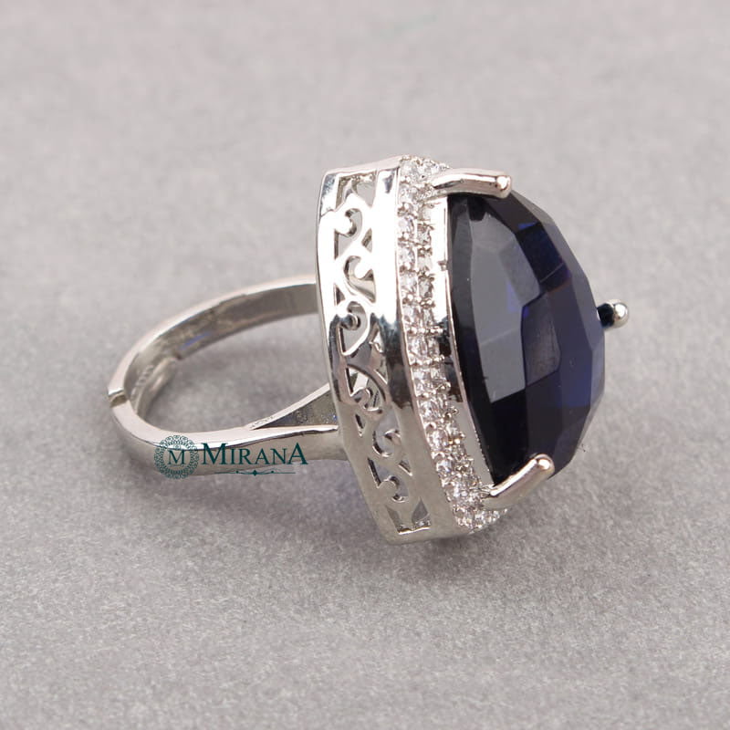 Alora Blue Colored Designer Ring