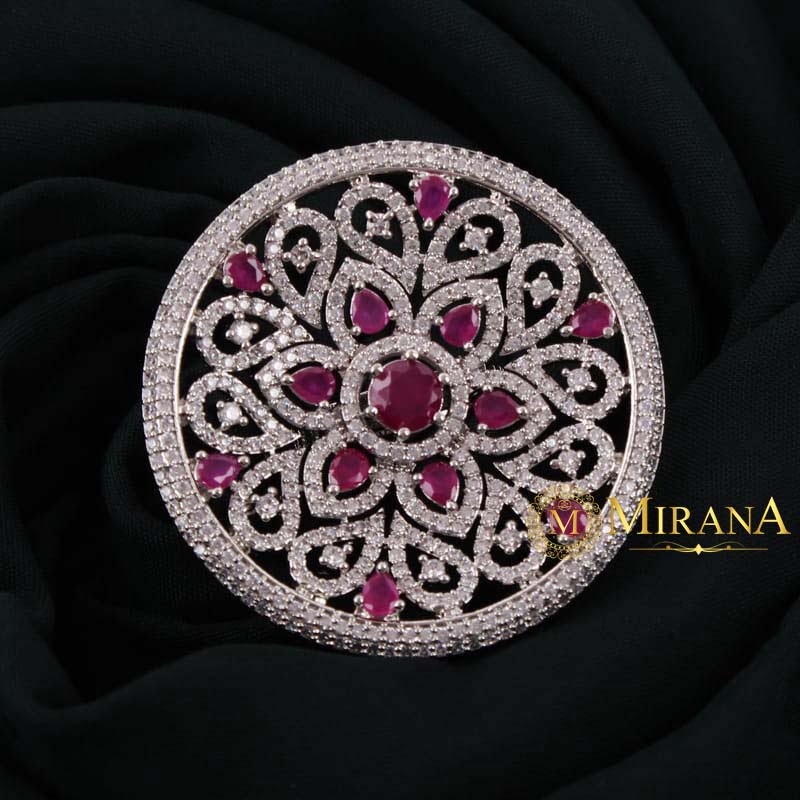 Lauren Flower Ruby Colored Designer Ring