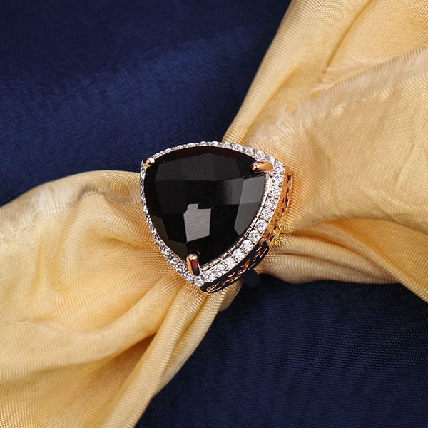 Alora Black Coloured Designer Ring