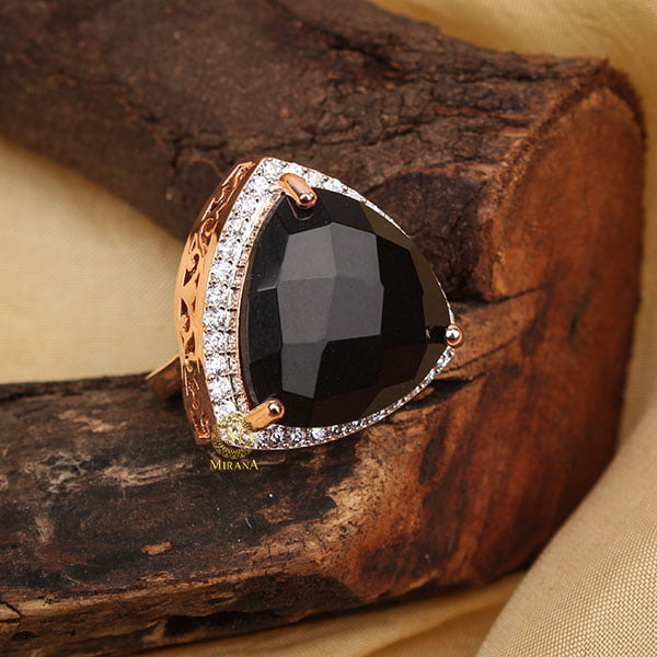 Alora Black Coloured Designer Ring