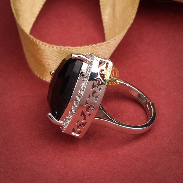 Alora Black Coloured Designer Ring