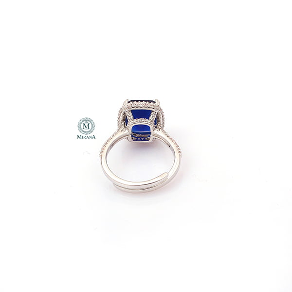 Selena Sapphire Blue Coloured CZ Designer Ring