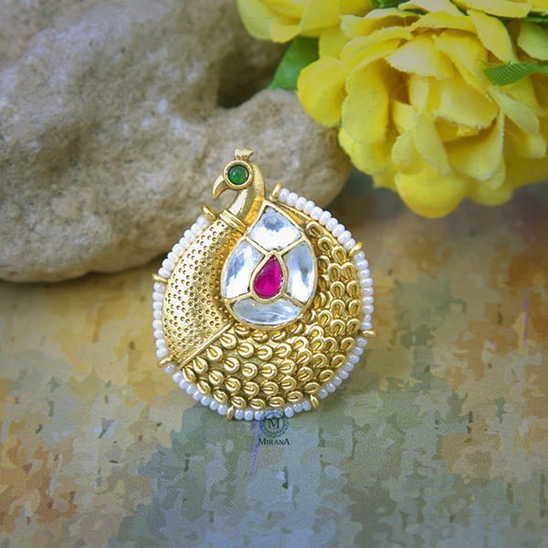 Rani Mayuri Ruby Green Antique Ring