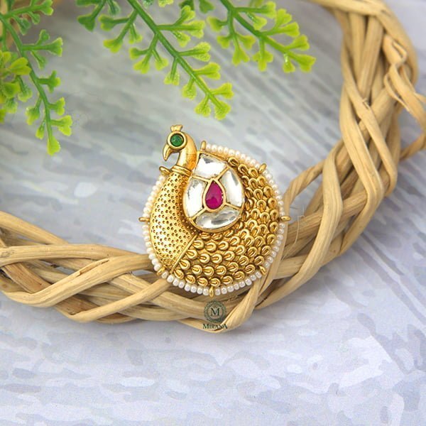 Rani Mayuri Ruby Green Antique Ring