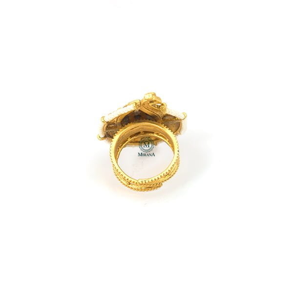 Rani Mayuri Ruby Green Antique Ring