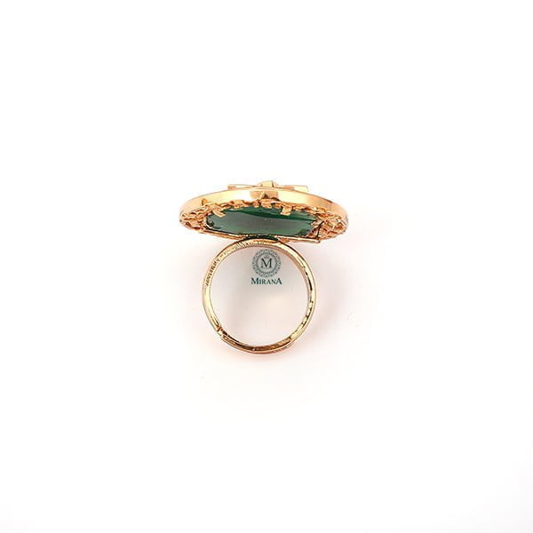 Aruna Emerald Green Polki Ring