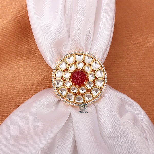 Ranya Ruby Polki Designer Ring