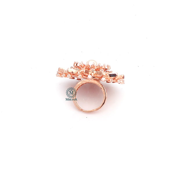 Liza Pearl CZ Designer Ring