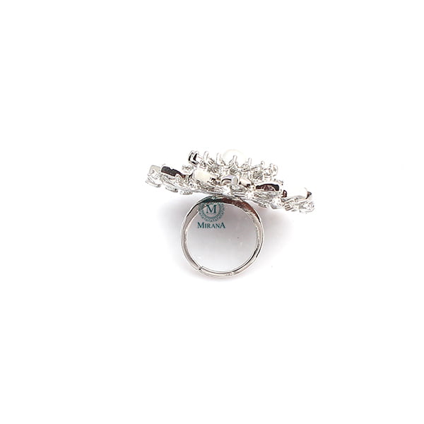 Liza Pearl CZ Designer Ring