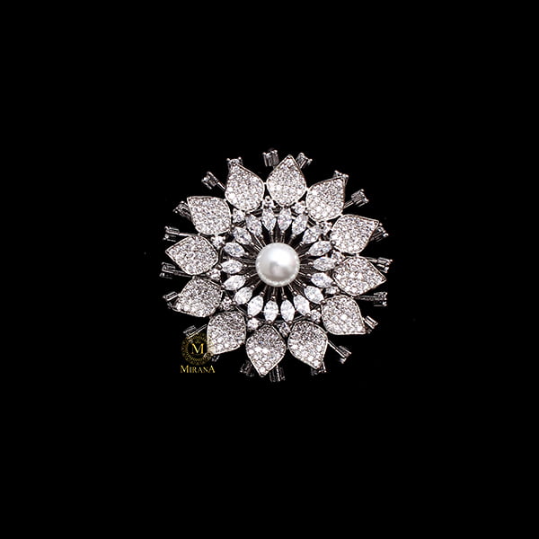 Liza Pearl CZ Designer Ring