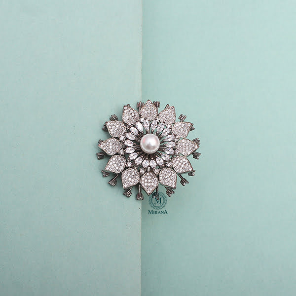 Liza Pearl CZ Designer Ring