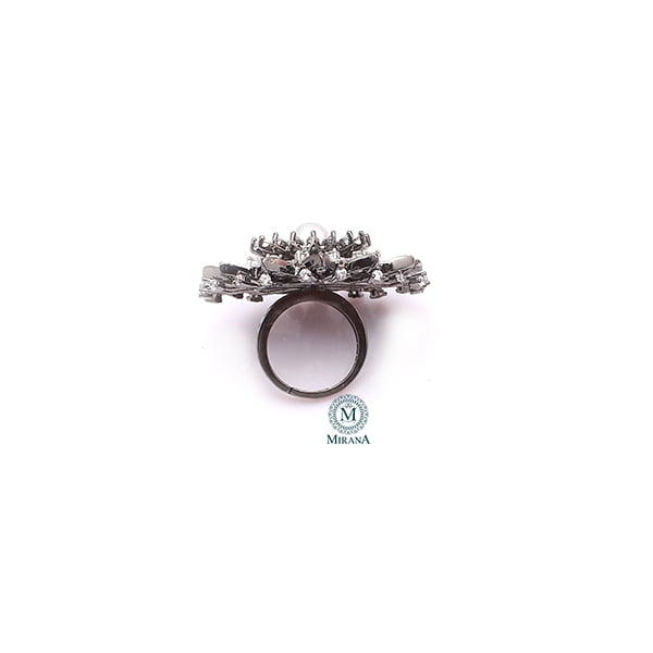 Liza Pearl CZ Designer Ring