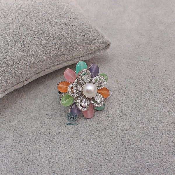 Fevie Multi Pastel Colour Designer Ring