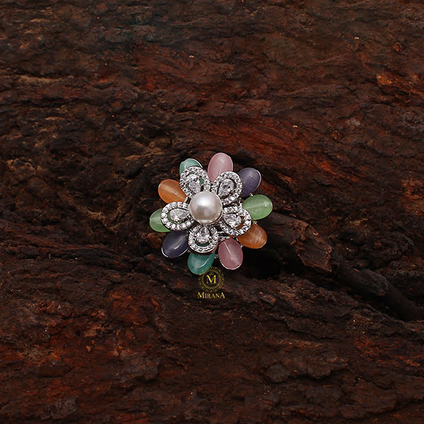 Fevie Multi Pastel Colour Designer Ring