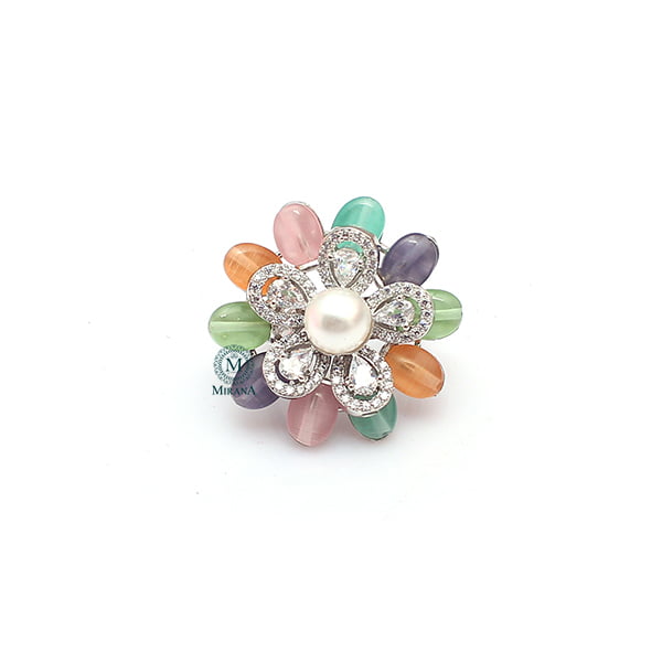 Fevie Multi Pastel Colour Designer Ring