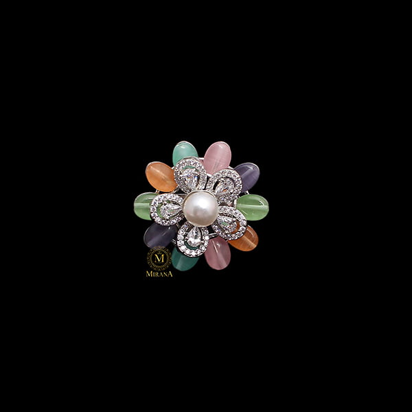 Fevie Multi Pastel Colour Designer Ring