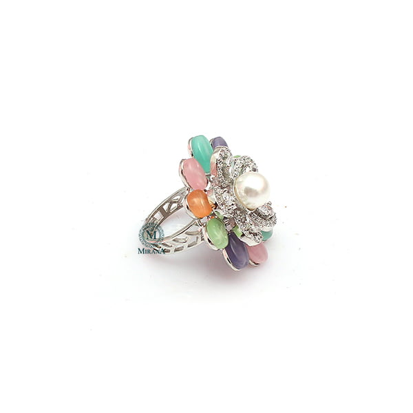 Fevie Multi Pastel Colour Designer Ring