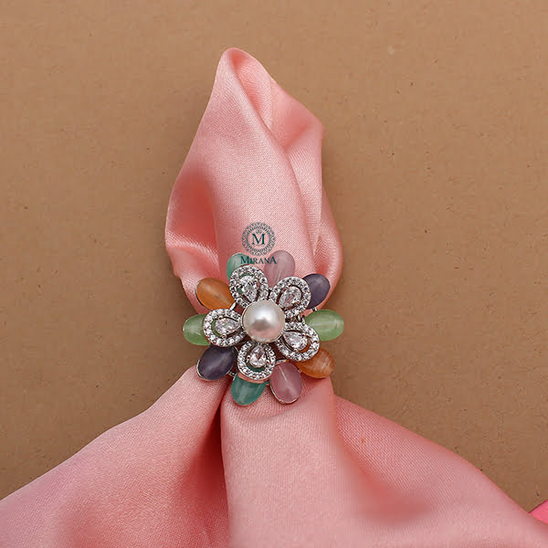 Fevie Multi Pastel Colour Designer Ring