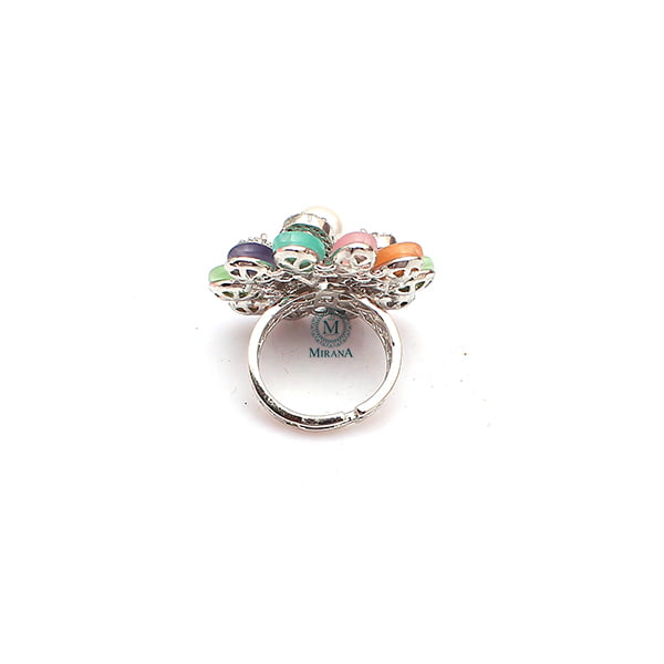 Fevie Multi Pastel Colour Designer Ring