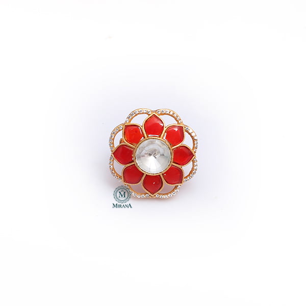 Gina Red Moissanite Designer Ring