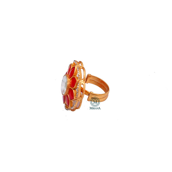 Gina Red Moissanite Designer Ring