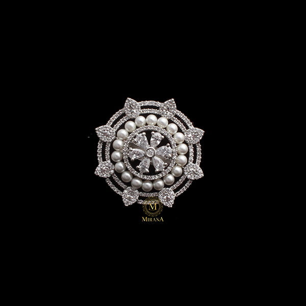 Malina Pearl CZ Designer Ring
