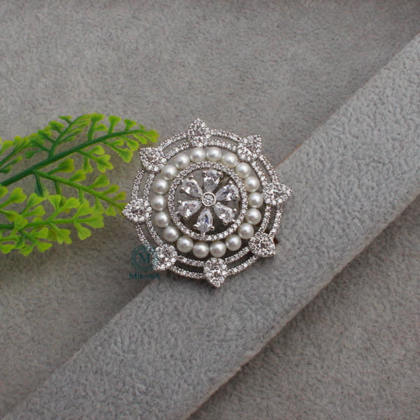 Malina Pearl CZ Designer Ring