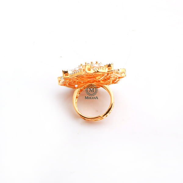 Malina Pearl CZ Designer Ring