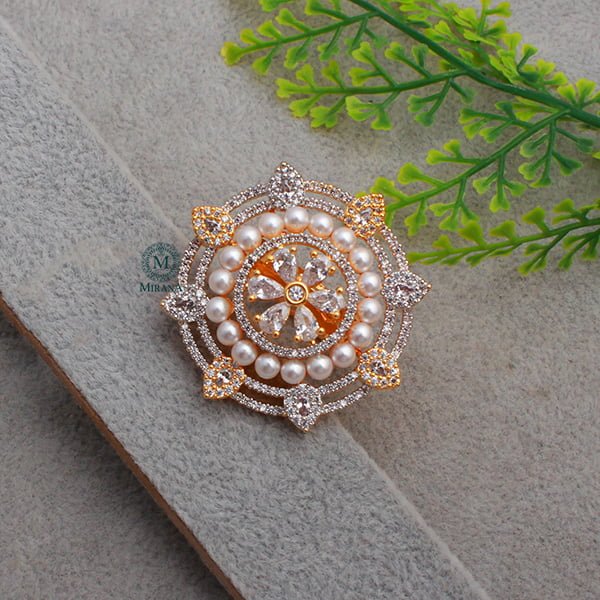 Malina Pearl CZ Designer Ring
