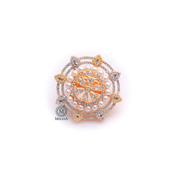 Malina Pearl CZ Designer Ring