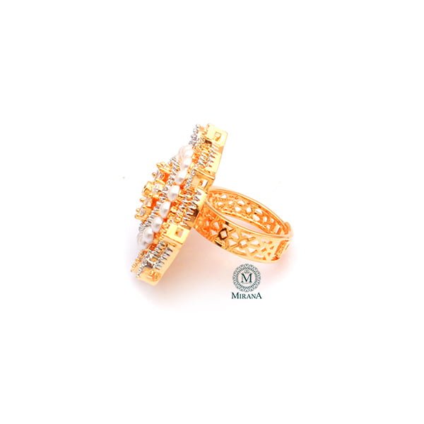 Malina Pearl CZ Designer Ring