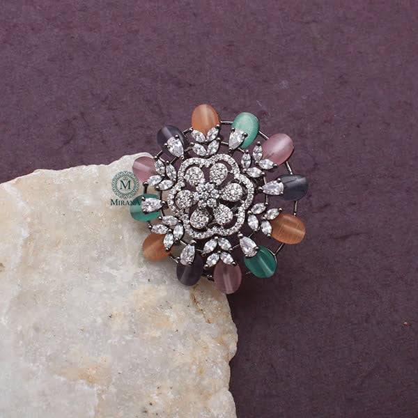 Fevia Multi Colour CZ Designer Ring