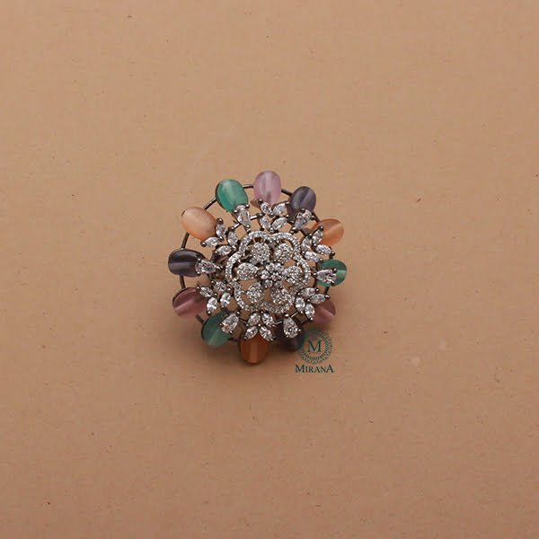 Fevia Multi Colour CZ Designer Ring