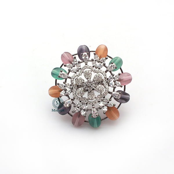 Fevia Multi Colour CZ Designer Ring