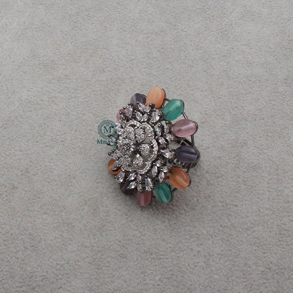 Fevia Multi Colour CZ Designer Ring