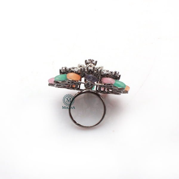 Fevia Multi Colour CZ Designer Ring