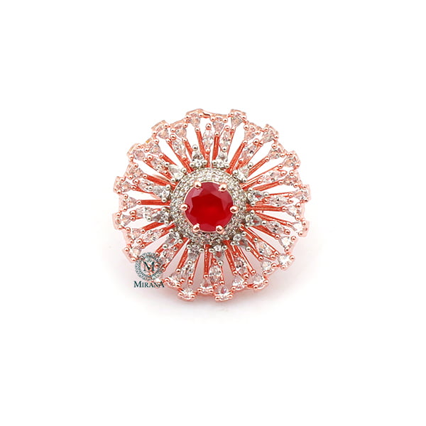 Myla Ruby CZ Designer Ring