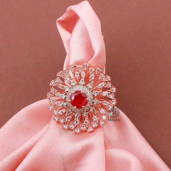 Myla Ruby CZ Designer Ring