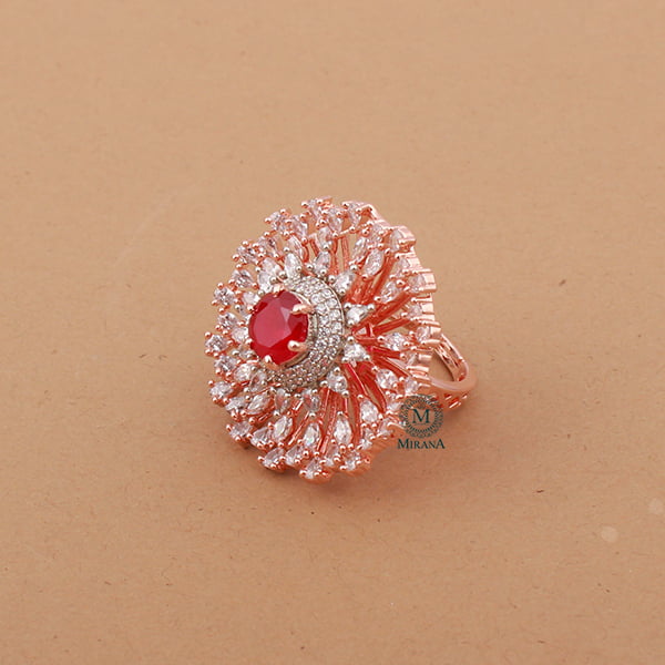 Myla Ruby CZ Designer Ring