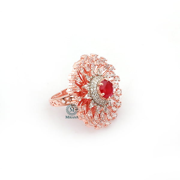 Myla Ruby CZ Designer Ring