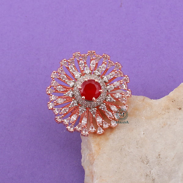 Myla Ruby CZ Designer Ring