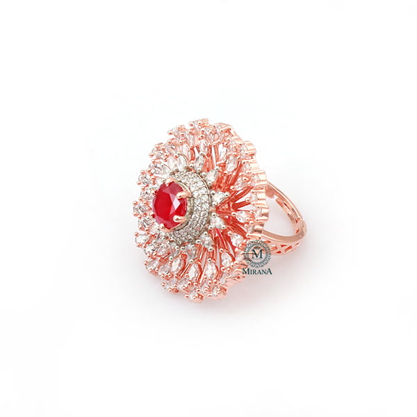 Myla Ruby CZ Designer Ring