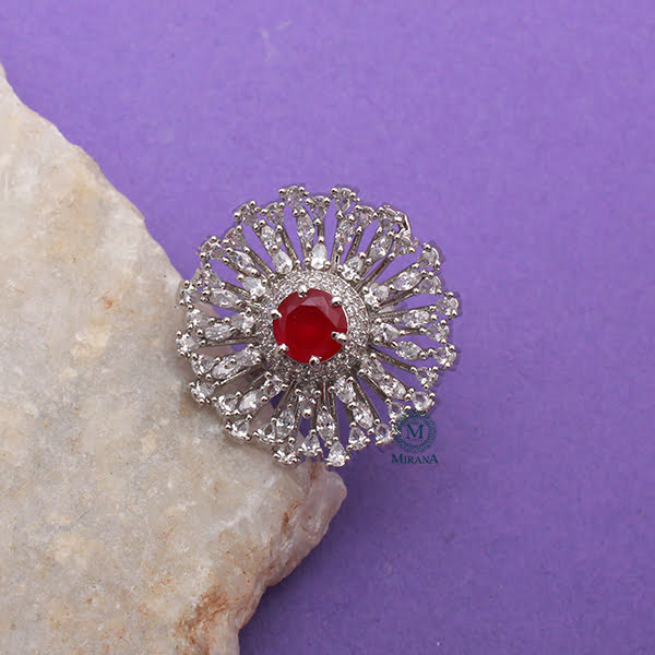 Myla Ruby CZ Designer Ring