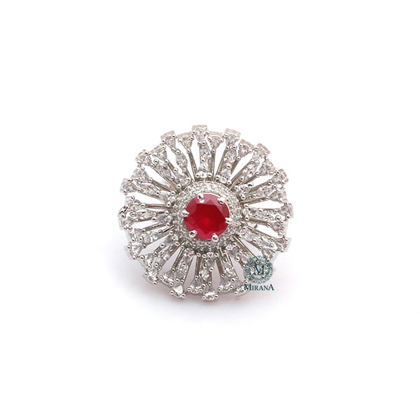 Myla Ruby CZ Designer Ring